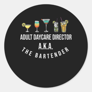Funny Bartender Alcohol Mixer Barkeeper Jokes Runt Klistermärke