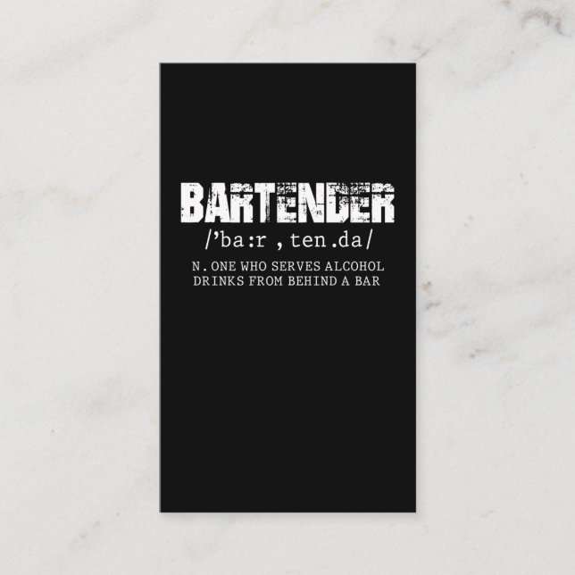 Funny Bartender Alcohol Mixer Barkeeper Jokes Visitkort (Framsida)
