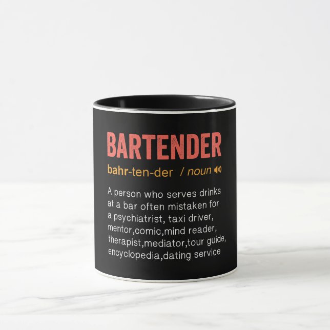 Funny Bartender-definition Mugg (Center)