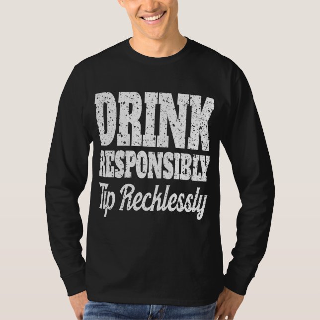 Funny Bartender Manar Drink Responsible Bartender  T Shirt (Framsida)