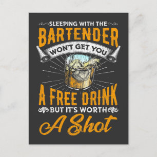 Funny Bartender Quote Pub Alkohol Servitör Humor Vykort