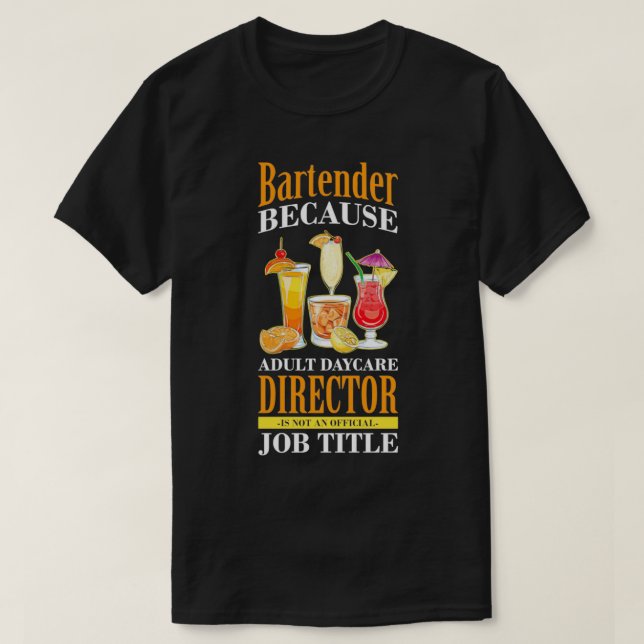 Funny Bartending Pub Working Bartender Pullover T Shirt (Design framsida)