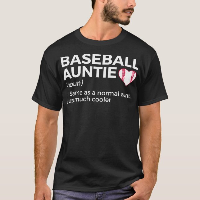 Funny Baseball Auntie Definition T Shirt (Framsida)
