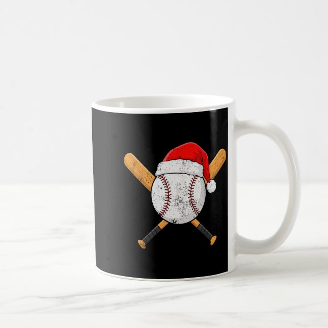 Funny Baseball Ball Santa Hat Xmas Pajamas Players Kaffemugg (Höger)