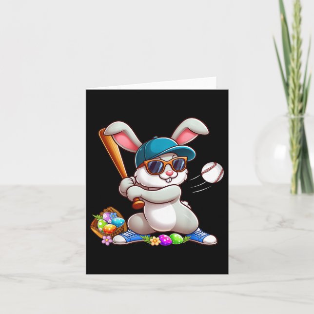 Funny Baseball Bunny Påsk Shirts För barn Boys T Kort (Framsida)