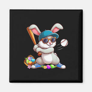 Funny Baseball Bunny Påsk Shirts För barn Boys T Magnet