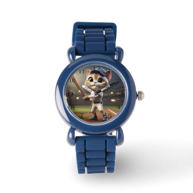Funny Baseball Cat Armbandsur (Framsida)