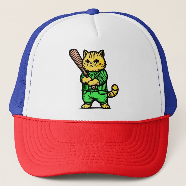 Funny Baseball Cat Keps (Framsida)