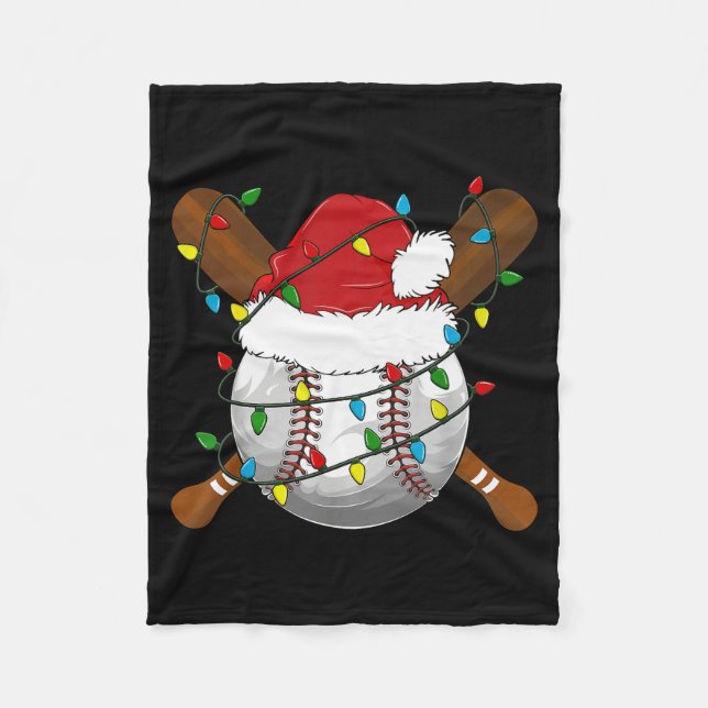 Funny Baseball Christmas Matching Family Pajamas X Fleecefilt (Framsidan)