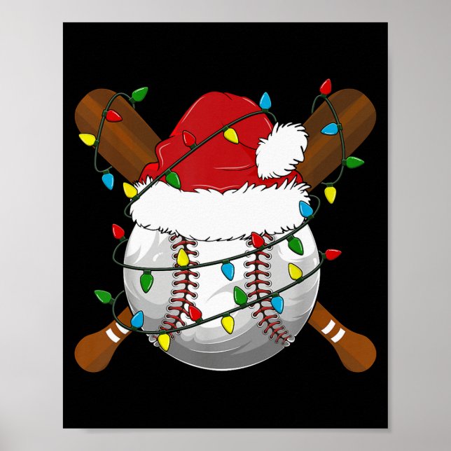 Funny Baseball Christmas Matching Family Pajamas X Poster (Framsidan)