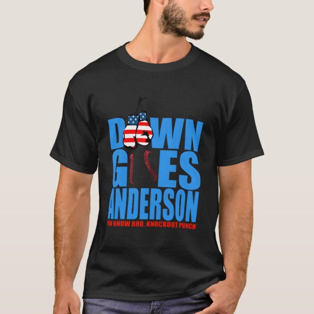 Funny Baseball Down Goes Andersson Shirt För manar T Shirt (Framsida)