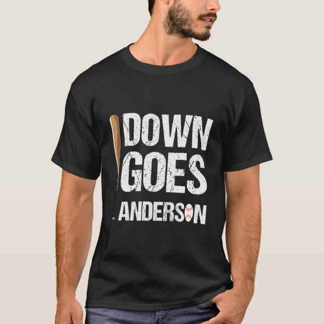 Funny Baseball Down Goes Andersson T Shirt (Framsida)