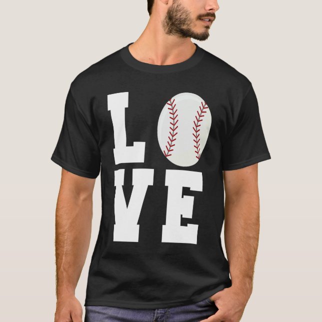 Funny Baseball Love Mom Dad Coach Player Athlete S T Shirt (Framsida)