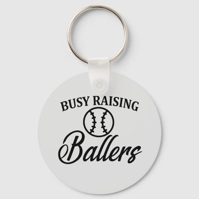 Funny Baseball Mamma Pappa Nyckelring (Framsida)