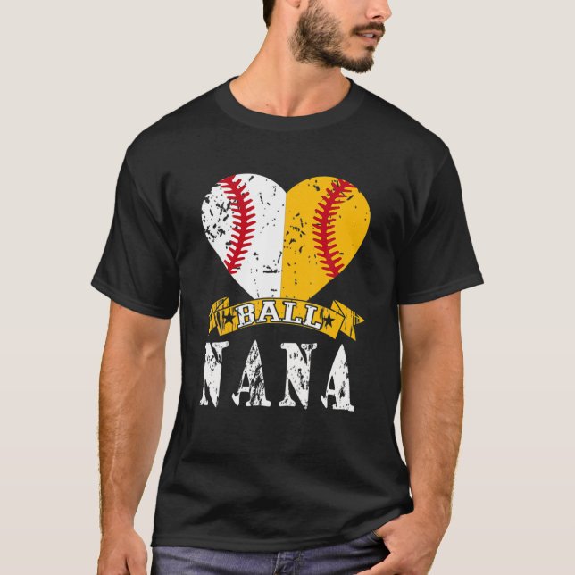 Funny Baseball Nana T Boll Nana Softball Gifts T Shirt (Framsida)
