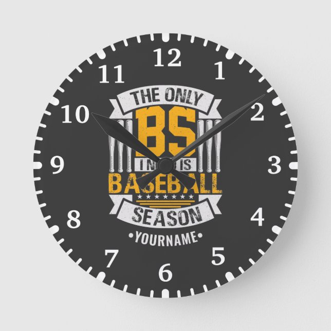 Funny Baseball Sarcasm Rund Klocka (Framsida)