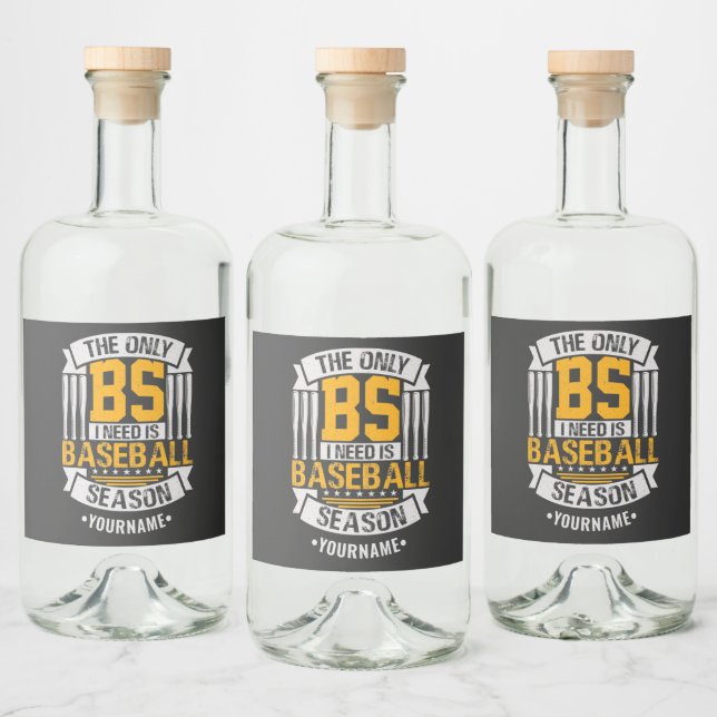 Funny Baseball Sarcasm T-Shirt Spritflaskor Etikett (Flaskor)