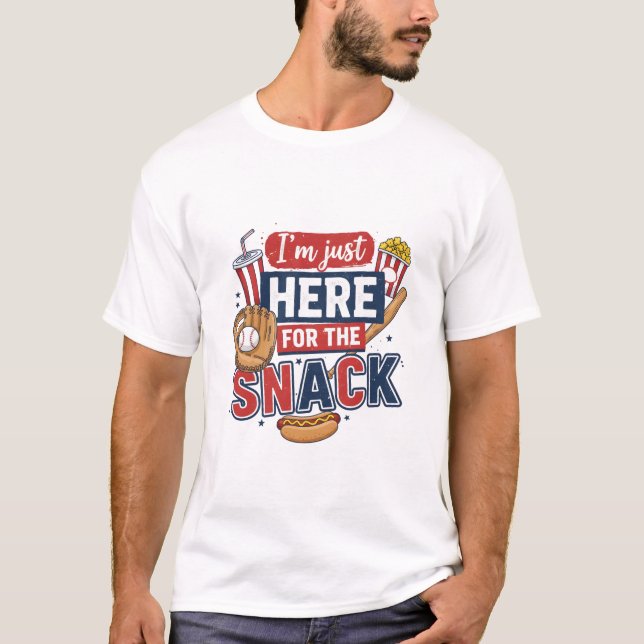 Funny Baseball Shirt I'm Just Here For The Snack T (Framsida)
