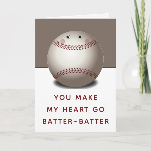 Funny Baseball Valentine Cards Helgkort (Framsida)