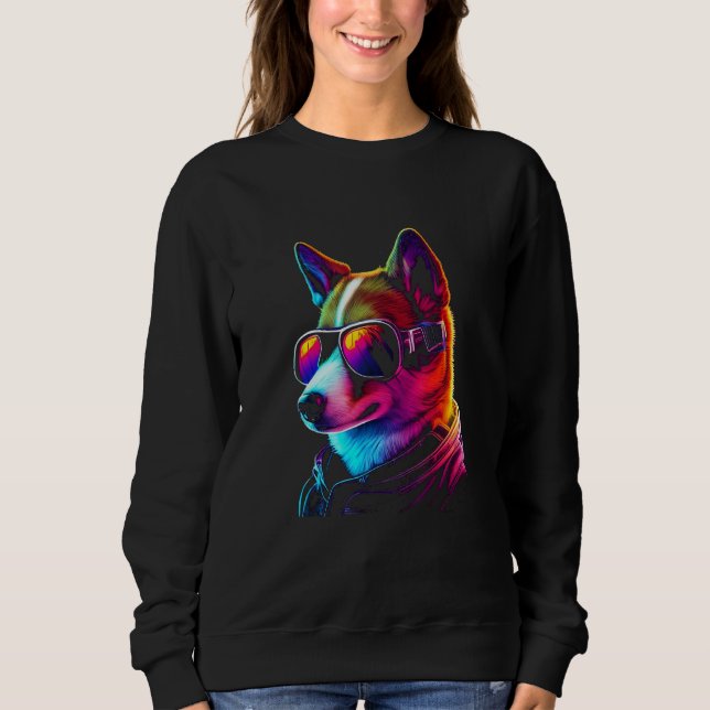 Funny BasenjiDog owner Vaporwave Notorious DJ T Shirt (Framsida)