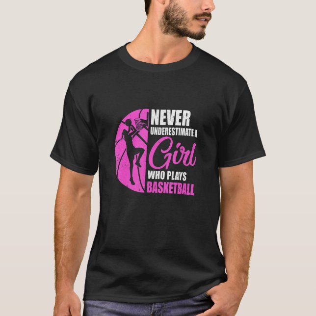 Funny Basketball Art For Girls Youth Teens Basketb T Shirt (Framsida)