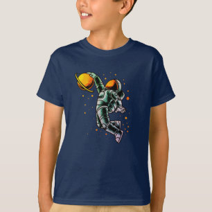 Funny Basketball Astronaut Space Planet T Shirt