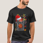 Funny Basketball Basket Reindeer Santa Hat Christm T Shirt<br><div class="desc">Ljuny Basketball Basket Reindeer Santa Hat jul Ljus</div>