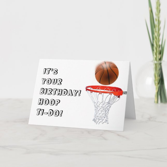 Funny Basketball Birthday Kort (Framsida)