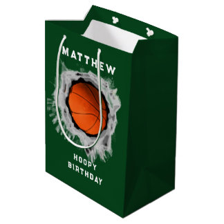 Funny Basketball Birthday Medium Gift Bag