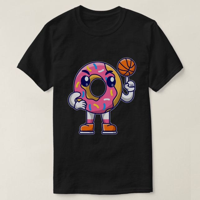 Funny Basketball Donut Gift Boys Girls T Shirt (Design framsida)