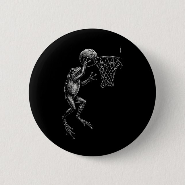 Funny Basketball Frog Knapp (Framsida)