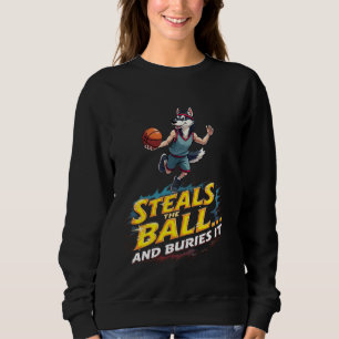 Funny Basketball Gift för Siberian husky Hund älsk T Shirt