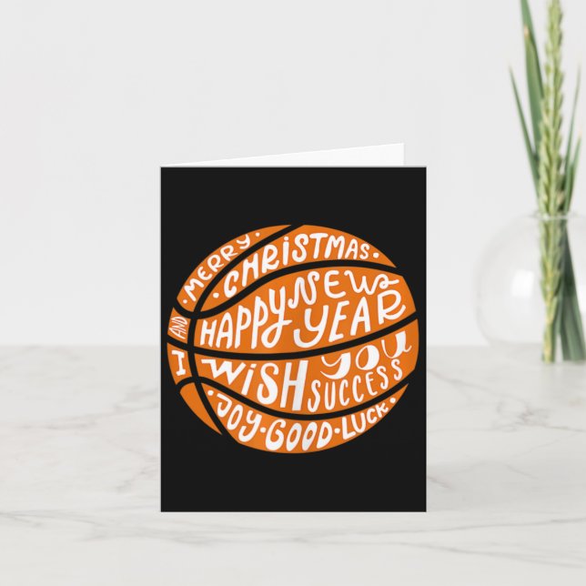 Funny Basketball God jul Gott nytt år Ta Kort (Framsida)