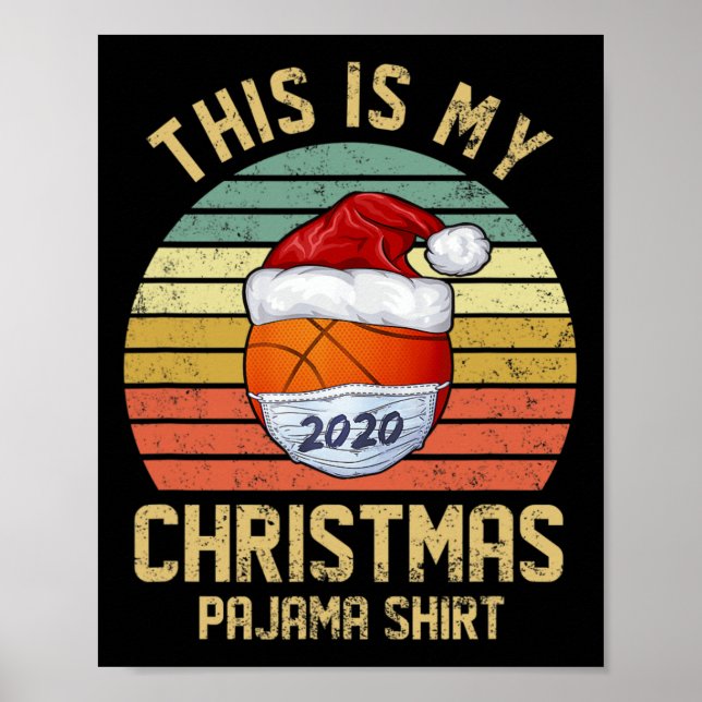 Funny Basketball God jul Shirt Quarantine Poster (Framsidan)