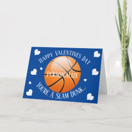 Funny Basketball Slam dunk Valentiness Helgkort