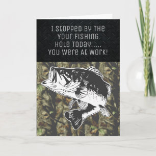 Funny Bass Fishing Camo Birthday Manar Kort