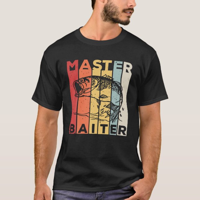Funny Bass Fishing Gift - Master Baiter T Shirt (Framsida)