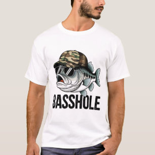 Funny Bass Fishing Shirt Basshole Pappa Tee