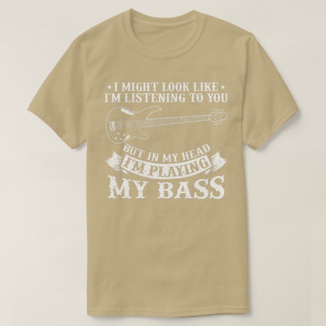 Funny Bass Guitar Älskare Women and Manar Bass Pla T Shirt (Design framsida)