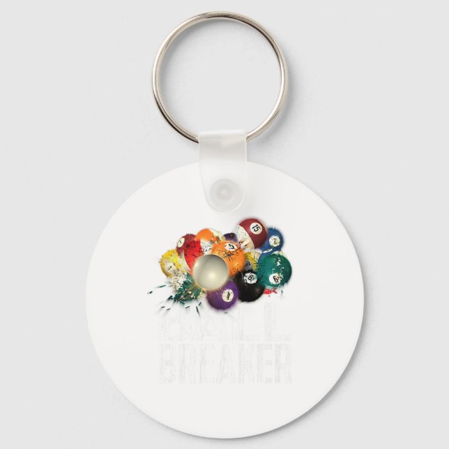 Funny Bassäng Billards Boll Breaker Tee Nyckelring (Framsida)