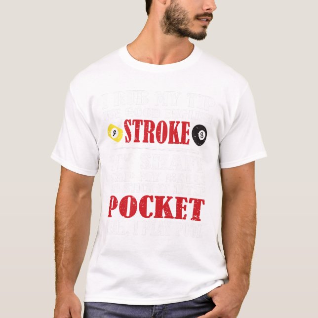 Funny Bassäng Billiard Tee I ruba min Tip Billiard (Framsida)
