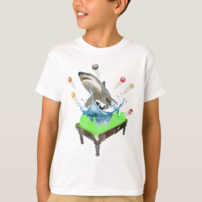 Funny Bassäng Billiards Shark T Shirt (Framsida)