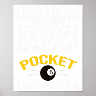 Funny Bassäng Billiards Shirt I spelar Bassäng Bil Poster