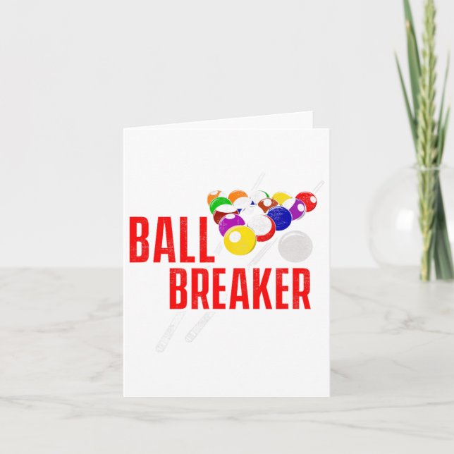 Funny Bassäng Billiards Slogan Boll Breaker Kort (Framsida)