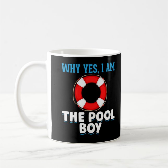 Funny Bassäng Boy Swimmer Humor Kaffemugg (Vänster)