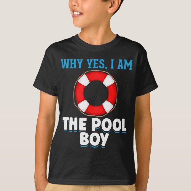 Funny Bassäng Boy Swimmer Humor T Shirt (Framsida)