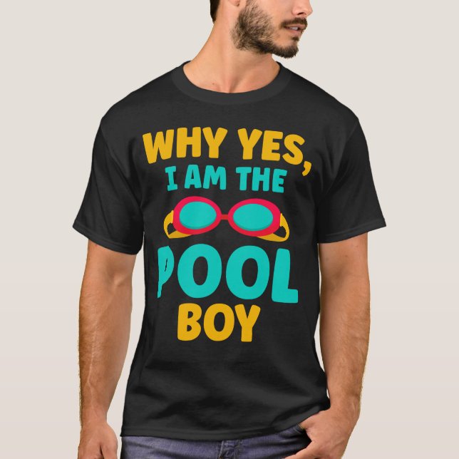 Funny Bassäng Boy Swimmer Roligt Swimming T Shirt (Framsida)