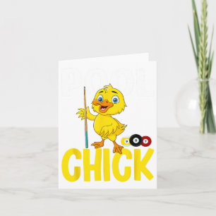 Funny Bassäng Chick 8 Boll Kvinnor Cute Billiards Kort