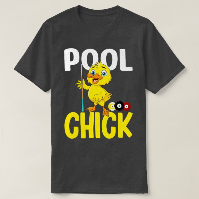 Funny Bassäng Chick 8 Boll Kvinnor Cute Billiards  T Shirt (Design framsida)