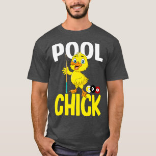Funny Bassäng Chick 8 Boll Kvinnor Cute Billiards T Shirt